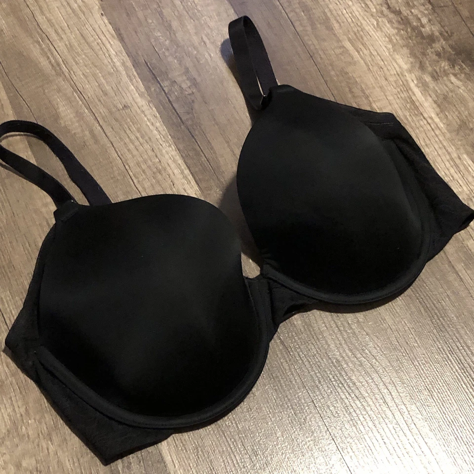 Spanx Bra 34D Underwire Full Coverage Pillow Cup Side Smoothing Floral Black - Image 2 of 4