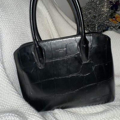 DAVID JONES PURSE CLUTCH HAND BAG VEGAN LEATHER BLACK 