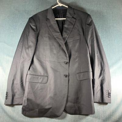 #ad Concrete Men#x27;s Blazer Size 56R Black Single Breasted Two Flap Pockets Wool MB $39.99