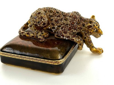 Jay Strongwater Leopard Decorated Trinket Box, signed | eBay