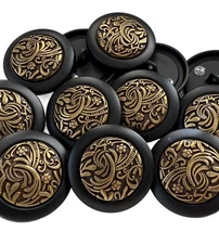 5PC Antiqued Bronze Leave Vines Metal Buttons with Shank 25mm 1 Inch