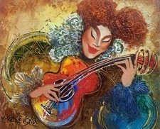 Ronevsko- Original painting on canvas "Musician"