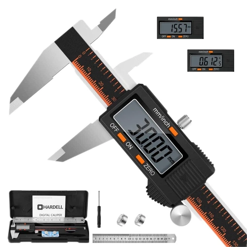 Digital Caliper, 6 Inch Stainless Steel Caliper Measuring Tool with Large LCD...