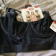 Parade Lace Push-Up Bustier Underwire Lined Cups Black Floral Juniors Medium