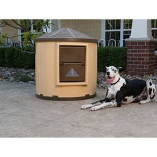 Insulated Raised Floor Dog House Colossal Round Barn Premium Palace Doghouse