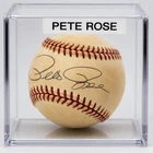Pete Rose Signed Autographed Rawlings Baseball Display Case Estate Find
