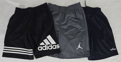 Lot Of 3 Pair Boys Athletic Shorts Youth Size M (10-12) Black Gray Navy Jordan