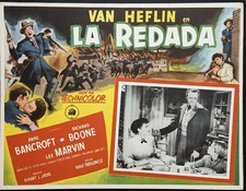 THE RAID VAN HEFLIN ANNE BANCROFT MEXICAN LOBBY CARD 1954