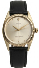 Rolex 34mm 1008 Oyster Perpetual Zephyr 14K Solid Yellow Gold Silver Dial Auto