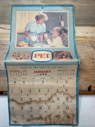 1965 Calendar Pet Foods Advertisement Shelf 6