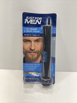 Just For Men 1-DAY BEARD & BROW COLOR | LIGHT BROWN | BRUSH-IN / WASH-OUT 1-Step