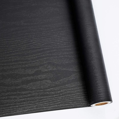 Abyssaly Peel and Stick Wallpaper Black Wood 11.8'' x 78.7'', 