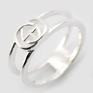 Bague unisexe en argent Gucci logo US4,5 bijou cadeau