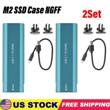 M2 SSD Case NGFF Enclosure M.2 to USB Type C 3.2 SATA Hard Drive Adapter 2X
