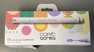 Brand New - COPIC ACREA- Luminous Paint Markers -Water Based - 12-Pack Set