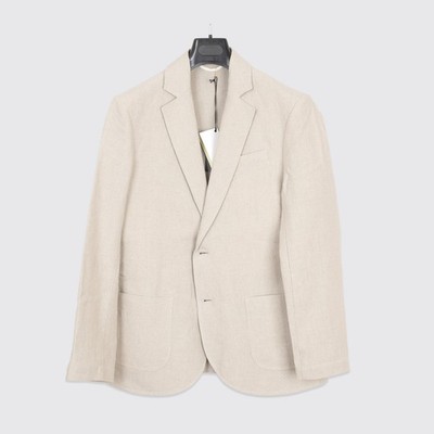 De Bonne Facture Size EU52 Belgium Washed Linen Essential Jacket Undyed Flax
