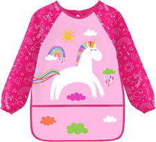 Malkittel Kinder 3-8 jahre, Malsch&uuml;rze Kinder Einhorn Dinosaurier, Bastelsch&uuml;rze