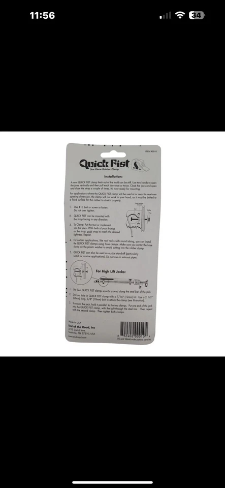 End of the Road Quick Fist Clamp for Mounting Tools & Equipment 1 - 2-1/4 - Image 3 of 3