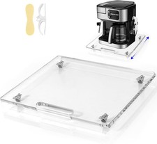 Acrylic Appliance Slider with Rubber Wheels, Sliding Tray for Heavy Kitchen A...