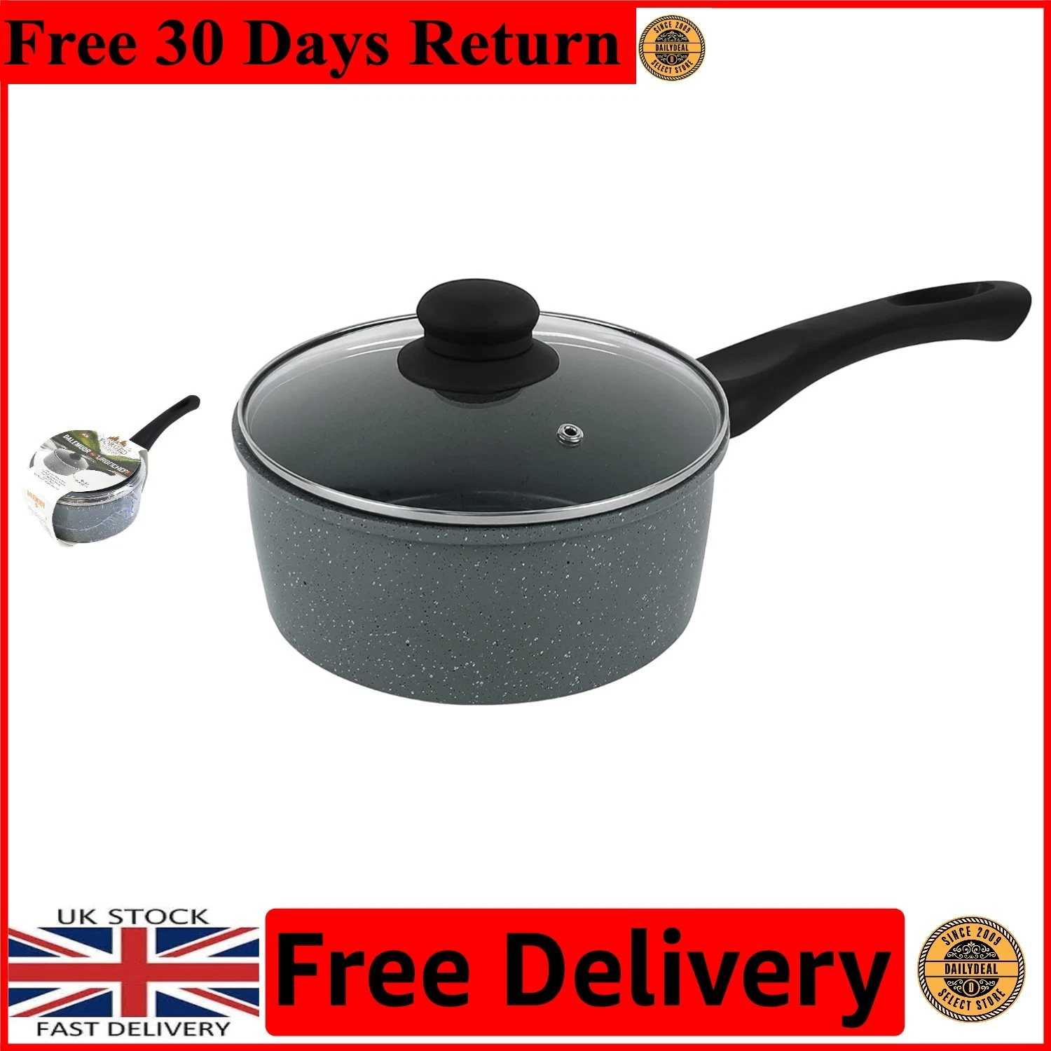 DALEMOOR 16cm High-Quality Carbon Steel Saucepan - Effortless Cooking Experience