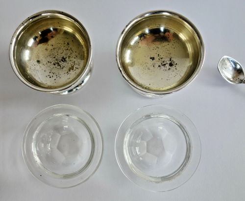 Antiker österreichischer Silber Salzkeller mit Glas • Wien 19. Jahrhundert • 68g massiv Silber - Bild 2 von 4