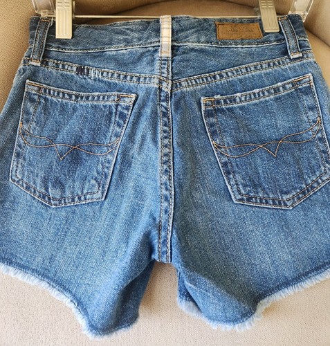 Polo Ralph Lauren Patchwork Denim Shorts Girls 10 Blue Zip Fly Button Closure - Picture 10 of 12
