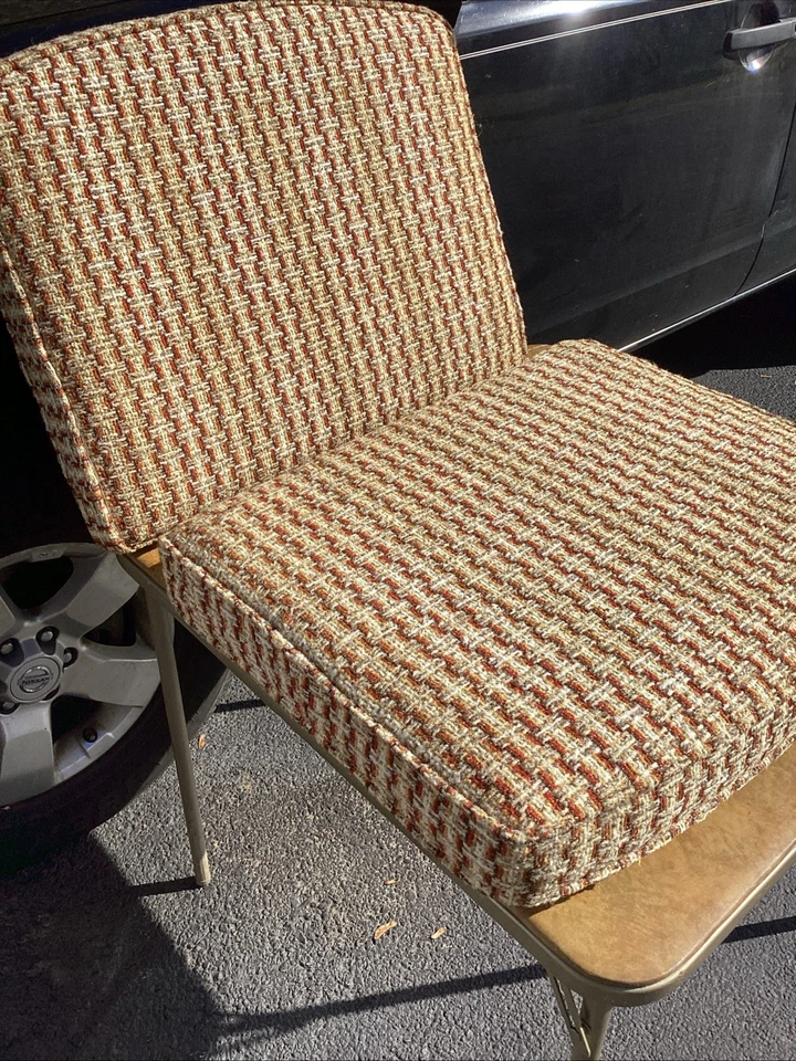 Cojín de asiento de silla MCM vintage años 60 70 *Cojín solo CHAISE patrón loco ZZ Foto 3 de 4