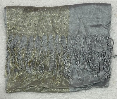Damen Schal bunt gemustert gold silberfarben Ref00148
