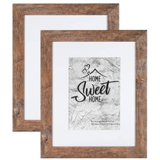 Rustic Brown 8x10 Picture Frame - Display Photos 5x7 with Mat or 8x10 Without...