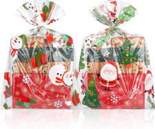 10 Pcs Large Christmas Cellophane Bags for Gift Baskets, 45 X 60 CM, 3 Mil Thick