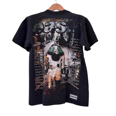 Vtg Oasis AOP Wonderwal Promo Tour Band T-Shirt REPRINT Sz Large