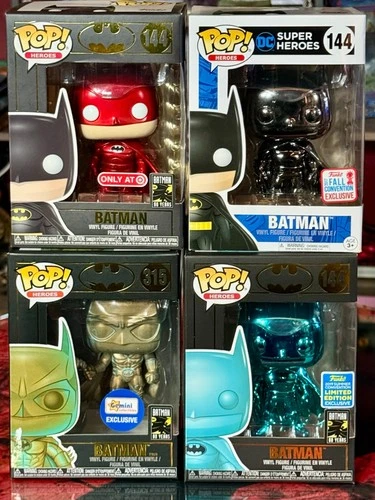 Funko Pop! Batman Lot Patina Gemini 315 Red Target 144 Black Chrome 144 Teal 144