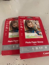 2 Pack Canon PIXMA Photo Paper 4" x 6 Glossy 50 sheets Each Pack GP-502 New