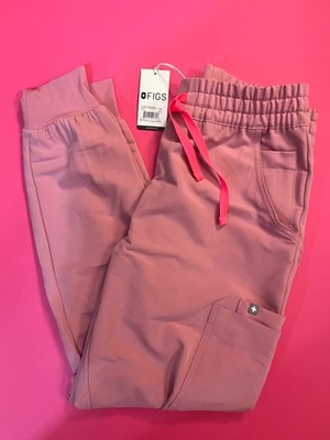 Figs Scrub Jogger Pant Medium Pink Uman Relaxed High Waisted Chalk Pink