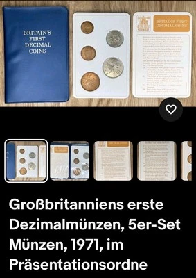   erster Britischer  Dezimal-KMS von1968 /BRITAINS FIRST DECIMAL COINS - Bild 1 von 4