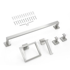 Uimoso 5-Piece Bathroom Towel Bar Set with Brushed Nickel Finish