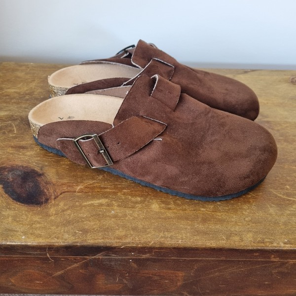 LADIES SIZE 7 BROWN ANKO SLIP ON SLIDES CLOGS SHOES