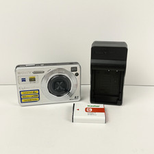 Sony Cyber Shot DSC-W130 Compact Digital Camera 8.1MP Silver Charger Works READ