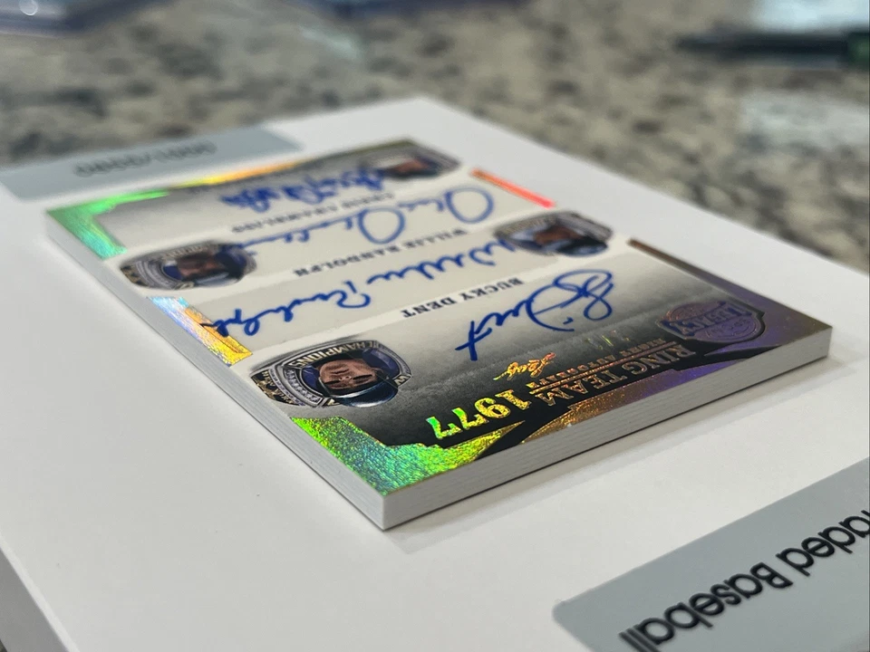 2024 Leaf Bronx Legacy Ring Team 1977 NY Yankees 8 autógrafos 1/1 abolladura, guía ++ Foto 4 de 4