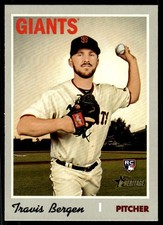 2019 Topps Heritage Travis Bergen Rookie San Francisco Giants #697