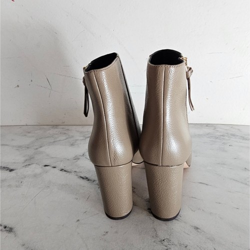 Kate Spade Knott Zip Rustic Brown Heel Leather Boots 8.5 New With Box - Picture 5 of 7
