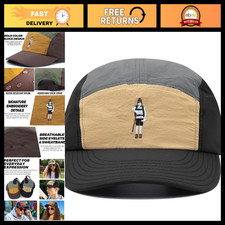 Stylish 5 Panel Curved Bill Dad Hat - Waterproof Nylon Baseball Cap, Snapback
