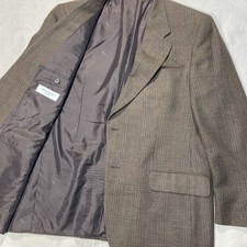 Yves Saint Laurent Sport Coat Blazer Jacket Mens 44R Brown Pure New Wool Vtg