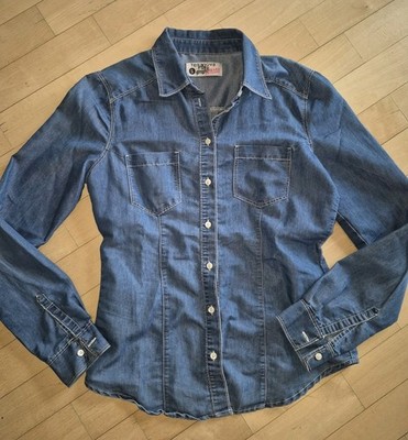 Sommer Damen Chambray Jeansbluse Jeanshemd   TERRANOVA (S) 34 XS Bluse Hemd