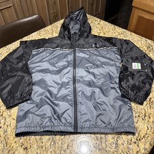 NWT UNDER ARMOUR youth, large FULL ZIP HOODED JACKET sporty Windbreaker Cpix