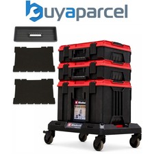 Einhell E-CASE 4PC Stackable Tower Rolling Cart Mobile Tool Dolly Roller Board