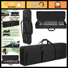 88-Key Keyboard Gig Bag Case with Adjustable Straps  6-Pocket Accessory Storage