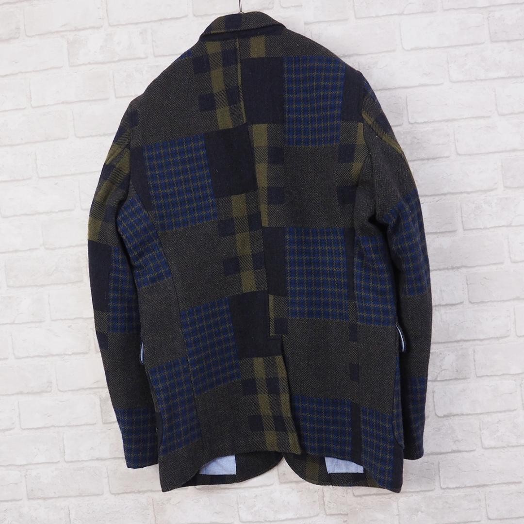 Beams Plus Patchwork Wool Tailored Jacket Size S … - image 6