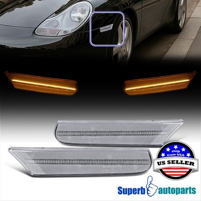Sequential LED Side Marker+Turn Signal For 1997-2004 Porsche 911 996 Boxster 986