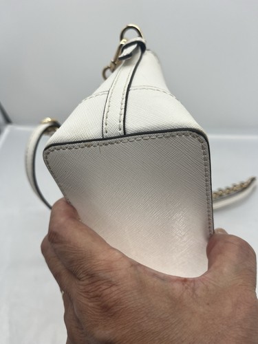 Michael Kors Jet Set Travel Medium Dome Crossbody Off White Bag Purse - Picture 9 of 14